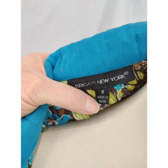 Briggs NY Women's Blue Quilted Snap Lightweight Jacket Size 8 Print Lining - Picture 5 of 8